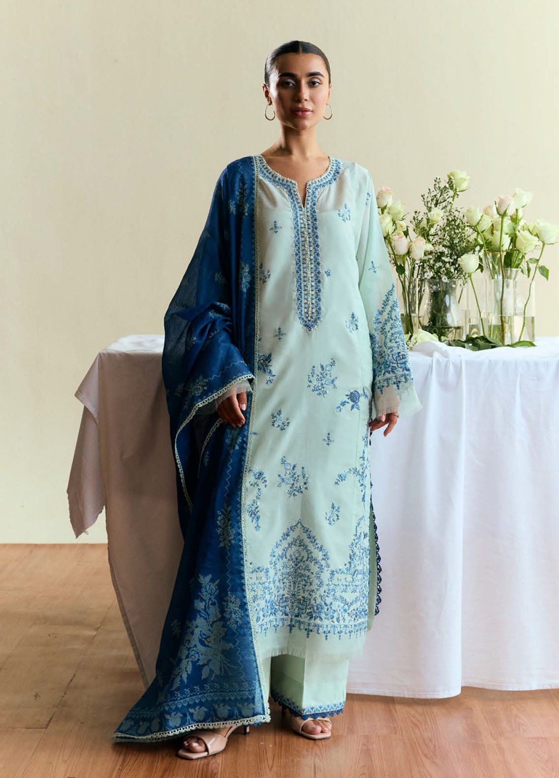 Coco Blue Embroidered Lawn By Zara Shahjahan | ATHB04