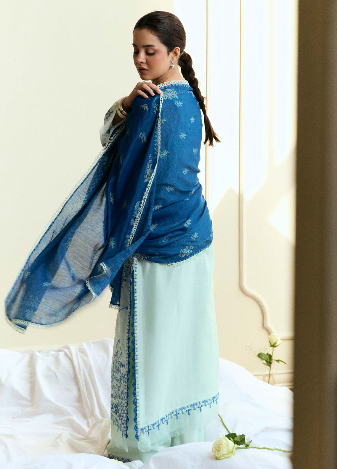 Coco Blue Embroidered Lawn By Zara Shahjahan | ATHB04 - Image 2