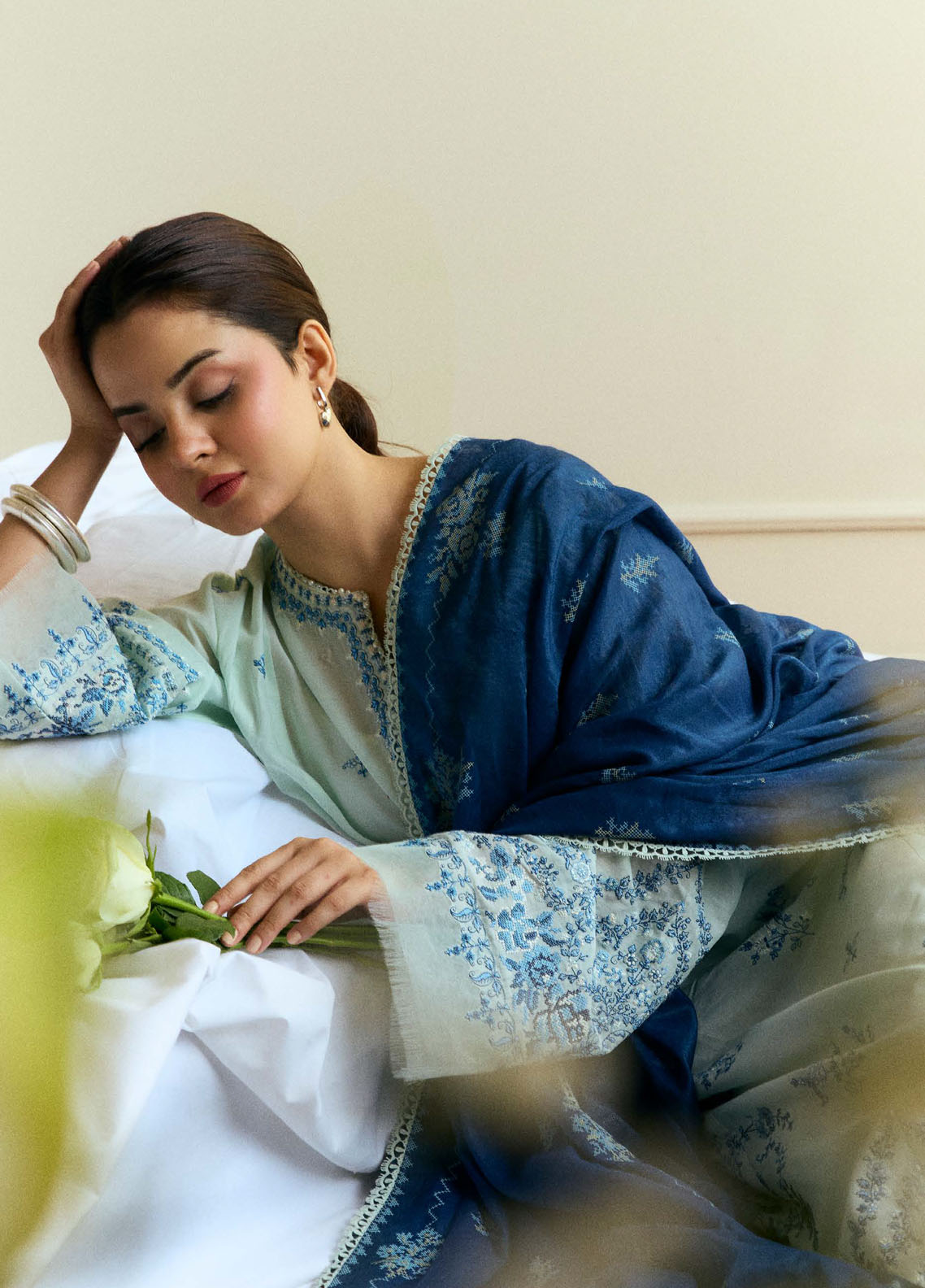 Coco Blue Embroidered Lawn By Zara Shahjahan | ATHB04 - Image 3