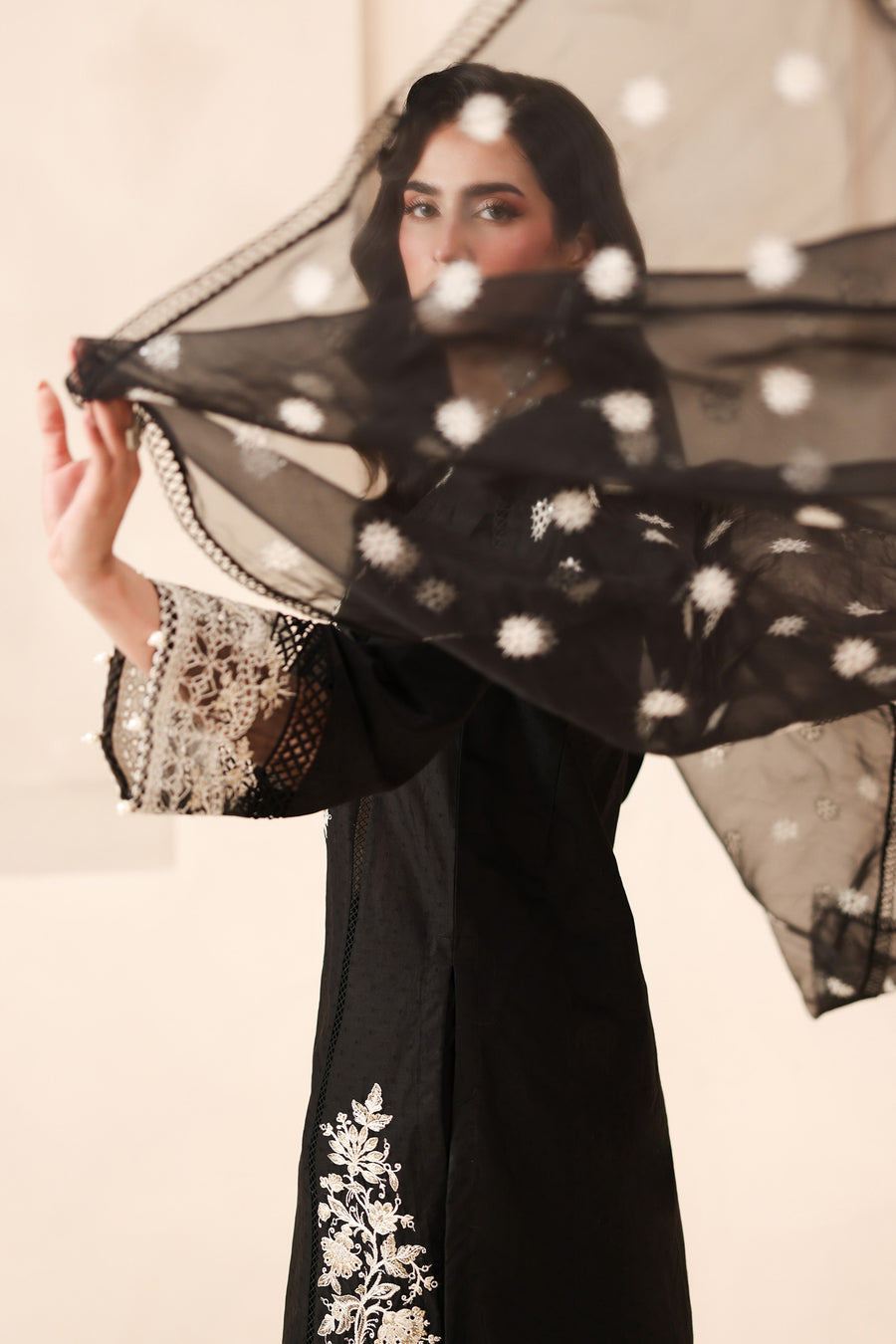 3 Piece Embroidered Dobby Suit By Maria B. | ATHB020 - Image 6