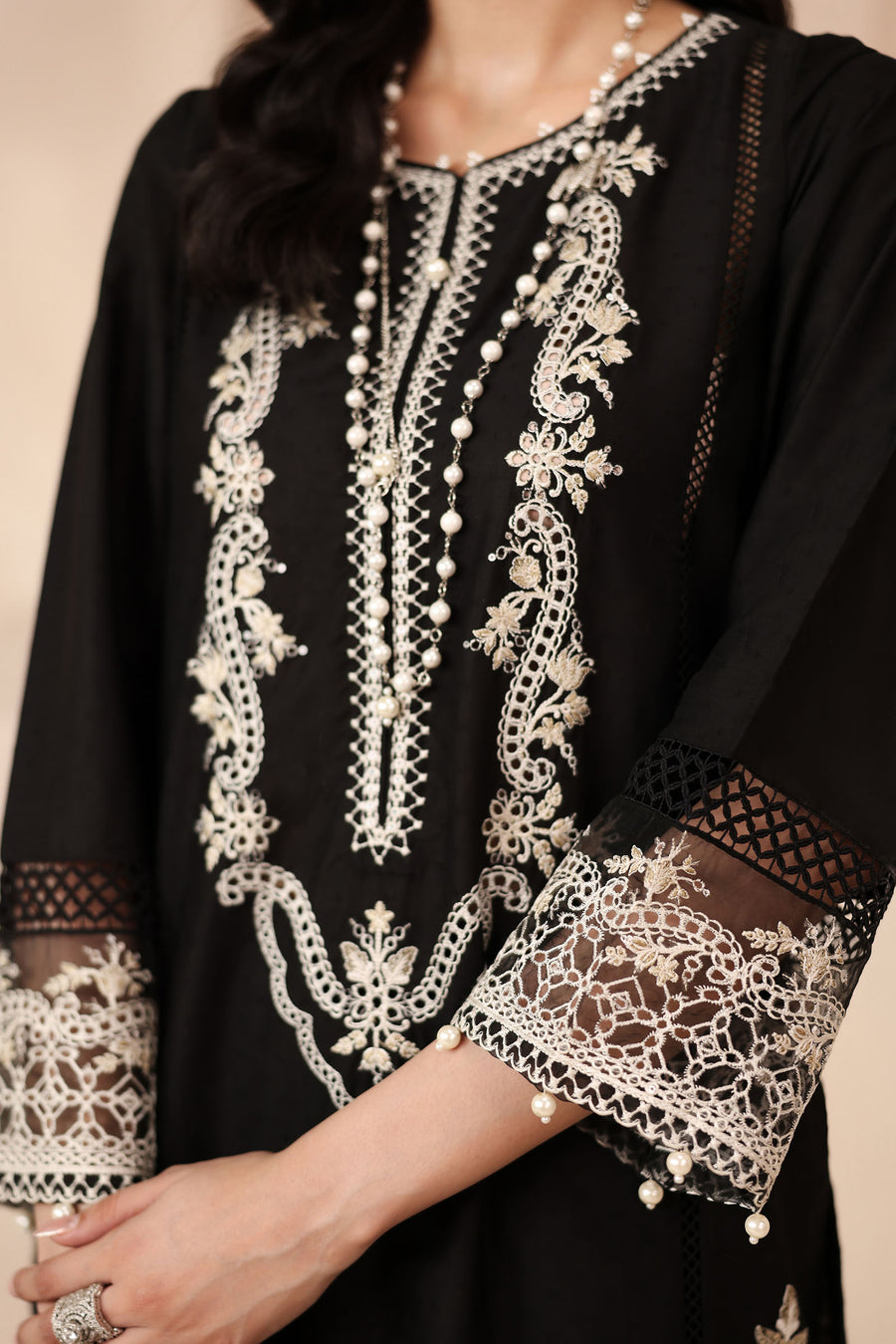 3 Piece Embroidered Dobby Suit By Maria B. | ATHB020 - Image 4